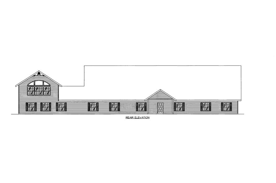 Home Plan Rear Elevation of this 15-Bedroom,7158 Sq Ft Plan -132-1283