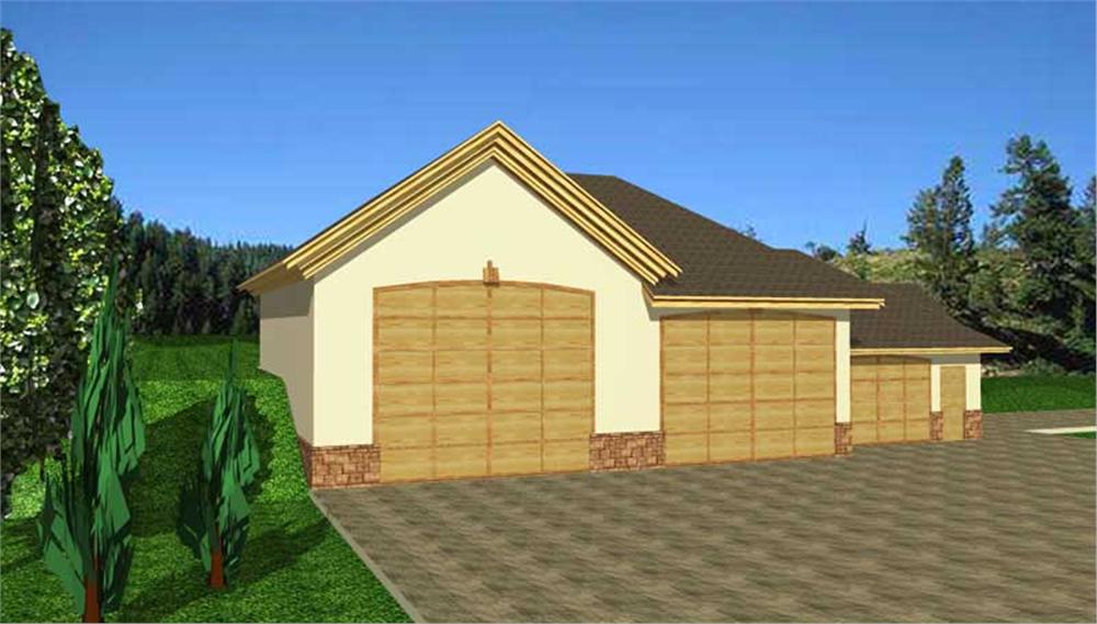 Front Elevation of this Garage House (#132-1284) at The Plan Collection.