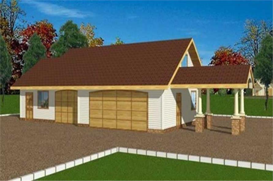 Front Elevation of this Garage House (#132-1285) at The Plan Collection.