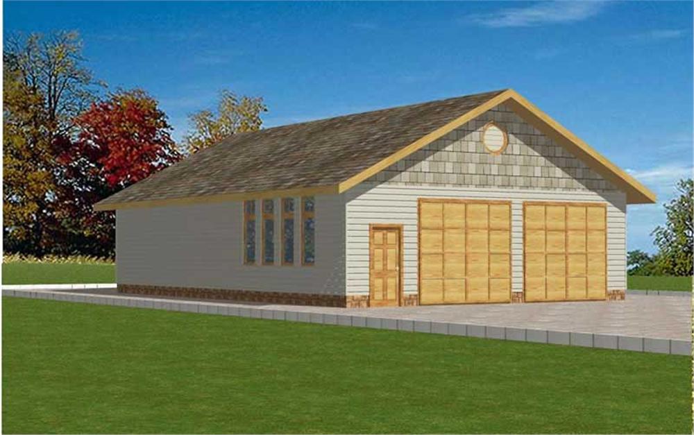Front Elevation of this Garage Plan (#132-1289) at The Plan Collection.