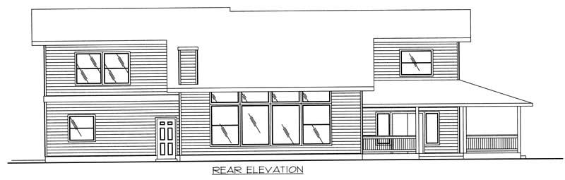 Home Plan Rear Elevation of this 3-Bedroom,3429 Sq Ft Plan -132-1297