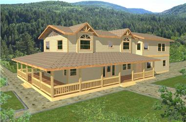 3-Bedroom, 3429 Sq Ft Country Home Plan - 132-1297 - Main Exterior