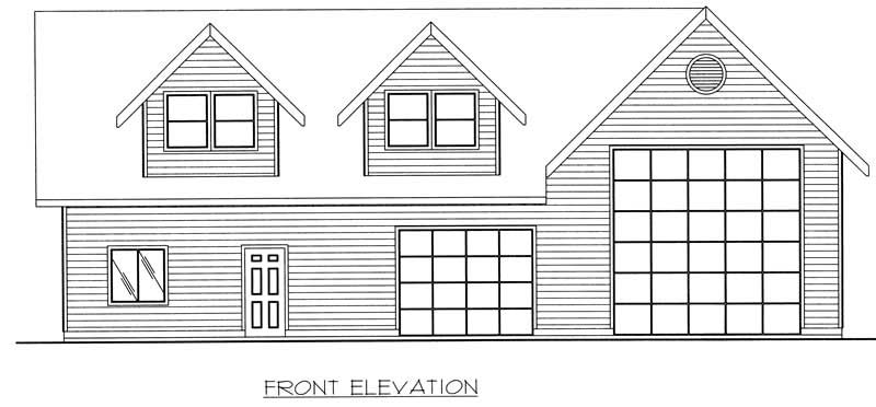 Home Plan Rear Elevation of this 1-Bedroom,1940 Sq Ft Plan -132-1298
