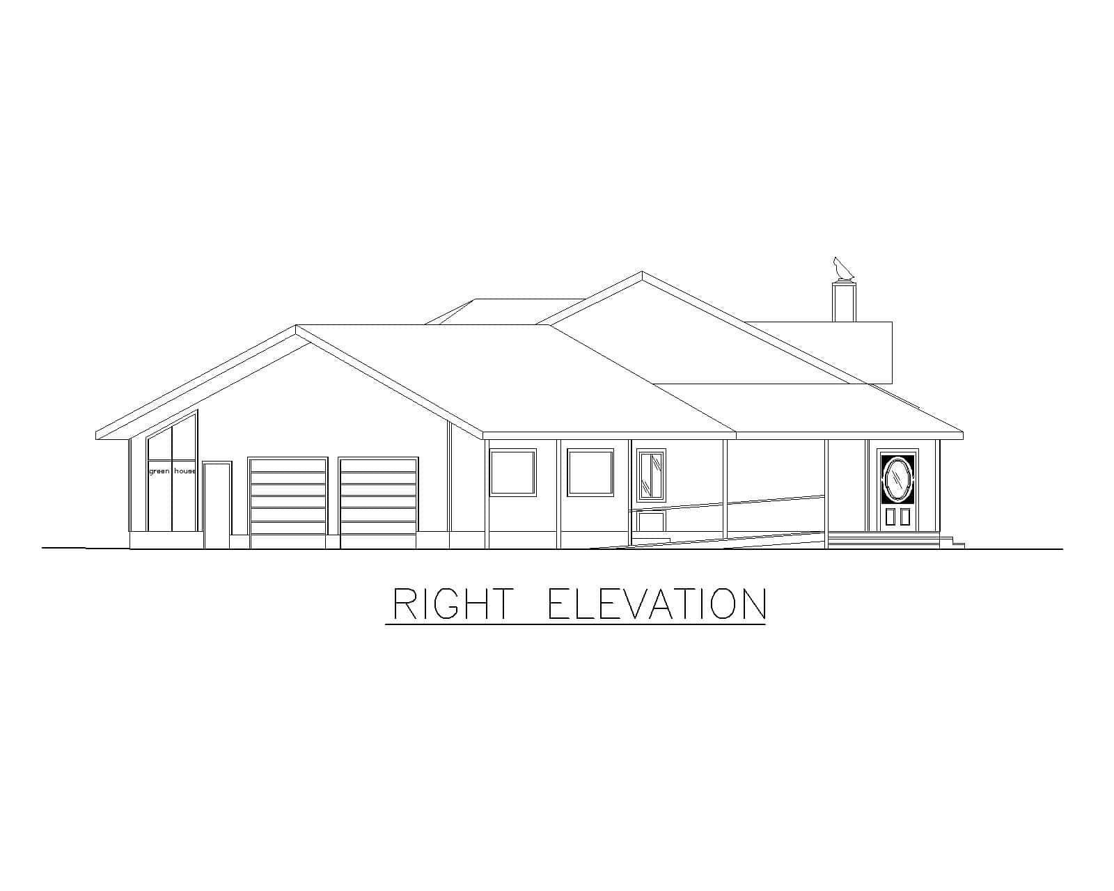 Home Plan Right Elevation of this 4-Bedroom,3496 Sq Ft Plan -132-1309