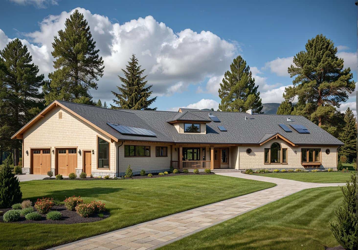 Front Elevation of this Concrete Block/ ICF Design House (#132-1309) at The Plan Collection.