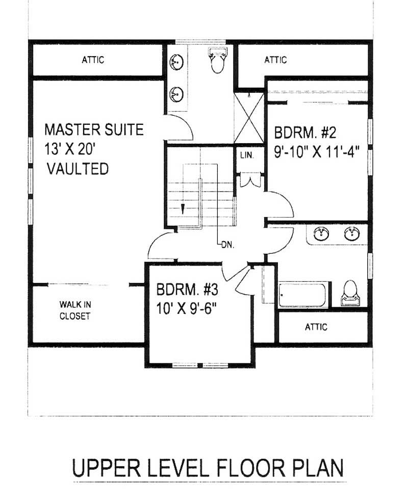 Floor Plan Second Story of Ranch Plan #132-1318