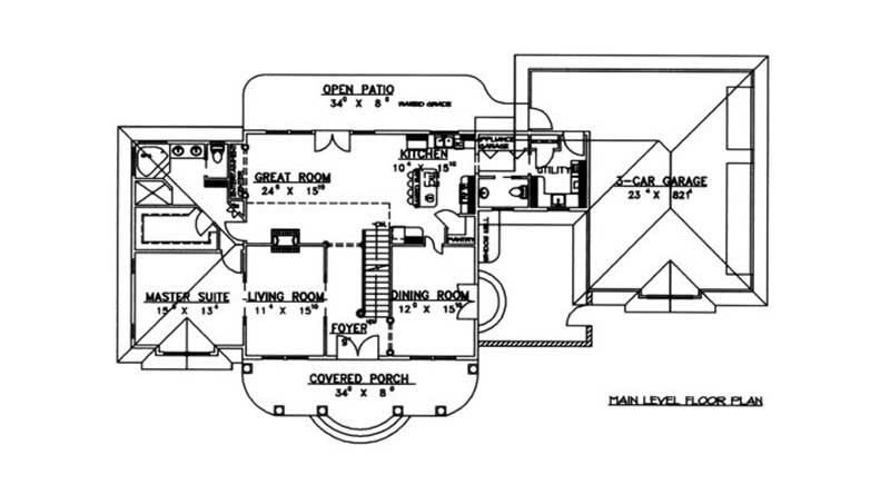 Floor Plan First Story of European Plan #132-1321
