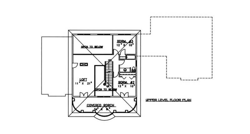 Floor Plan Second Story of European Plan #132-1321