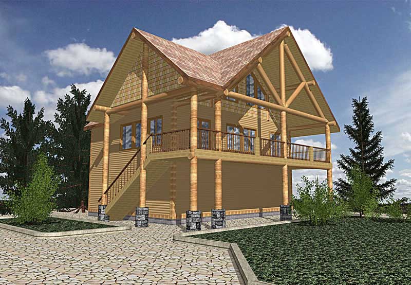 Front Elevation of this Vacation Homes House (#132-1322) at The Plan Collection.