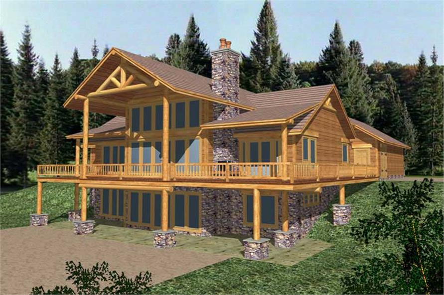 Home Plan Rear Elevation of this 3-Bedroom,2378 Sq Ft Plan -132-1327
