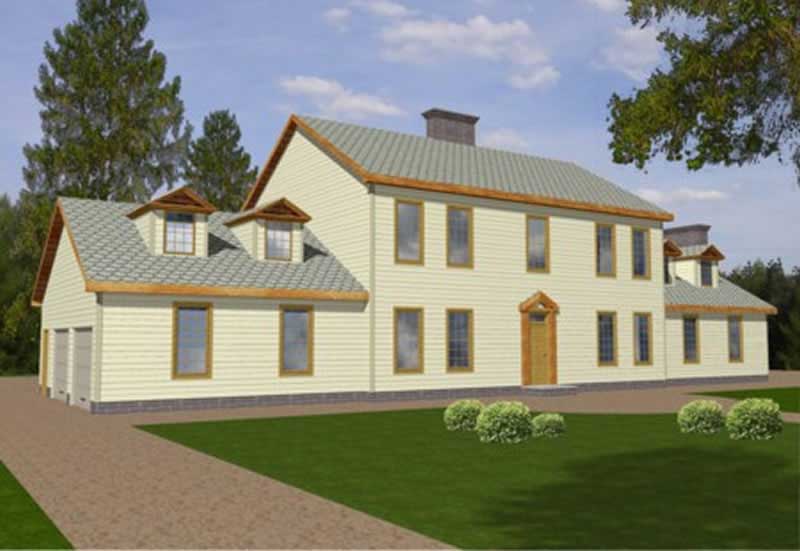 Front Elevation of this Colonial House (#132-1332) at The Plan Collection.