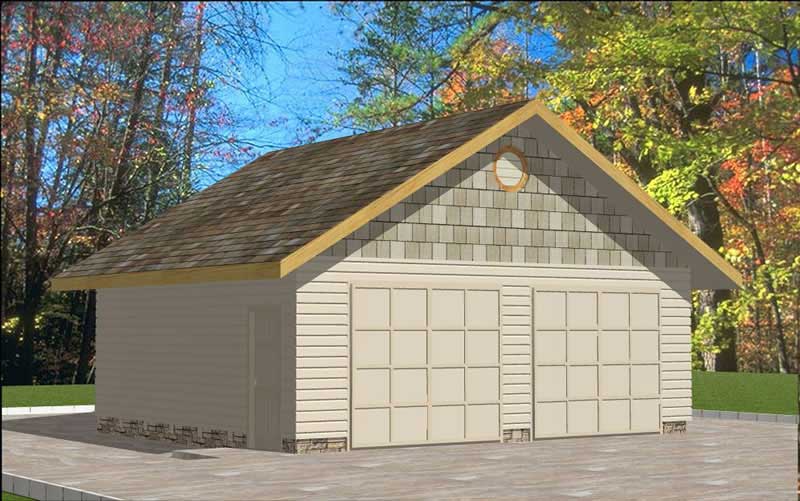 Front Elevation of this Garage Plan (#132-1346) at The Plan Collection.