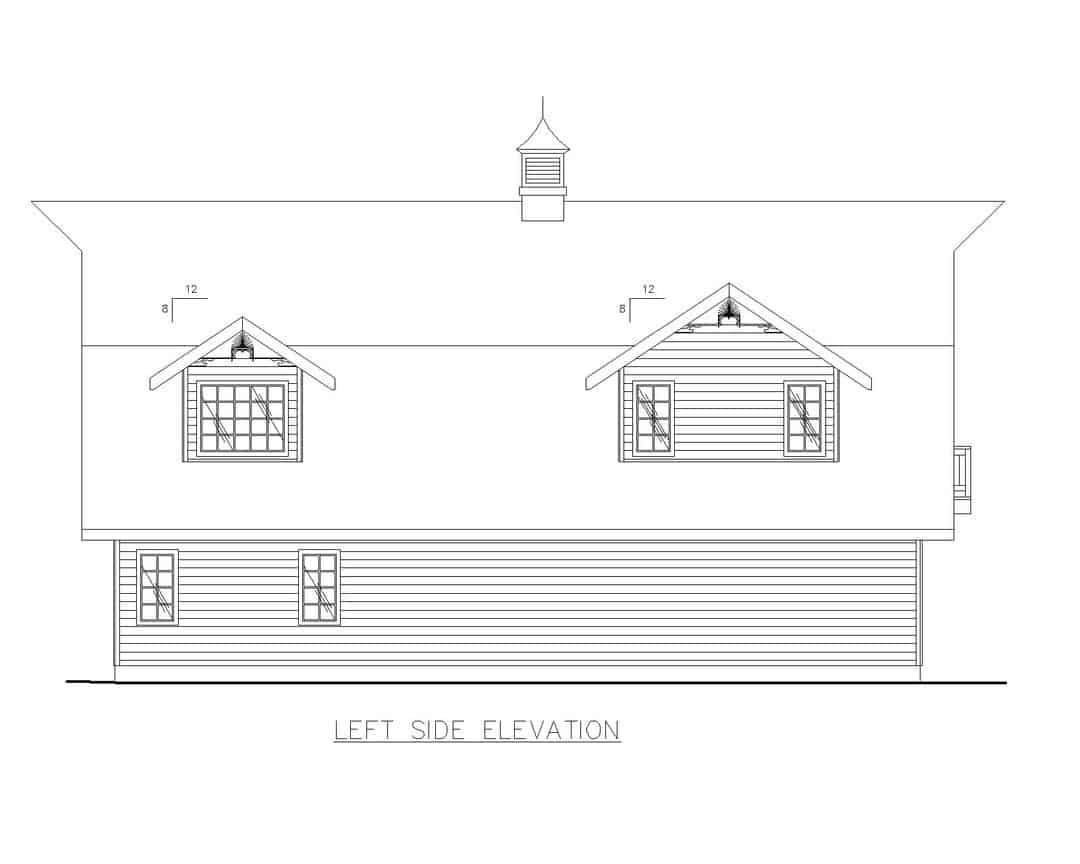 Home Plan Left Elevation of this 3-Bedroom,2535 Sq Ft Plan -132-1354