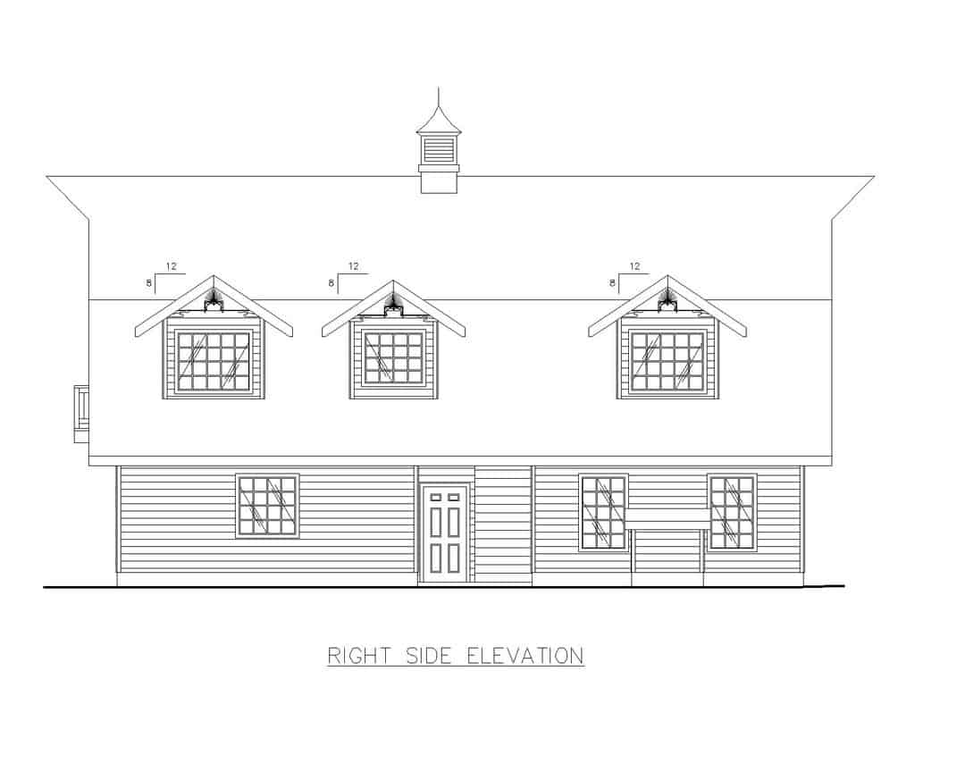 Home Plan Right Elevation of this 3-Bedroom,2535 Sq Ft Plan -132-1354