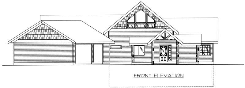 Home Plan Front Elevation of this 3-Bedroom,2214 Sq Ft Plan -132-1355