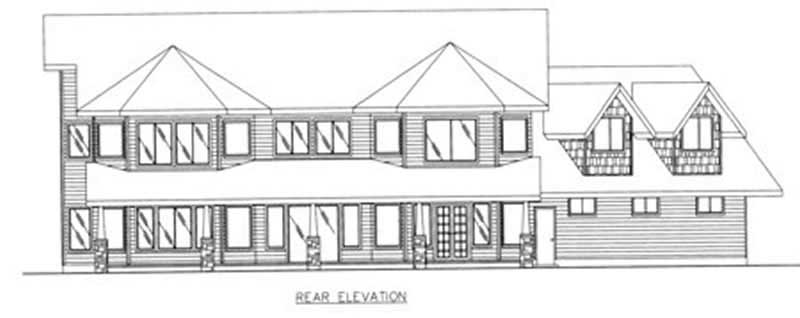 Home Plan Rear Elevation of this 3-Bedroom,3430 Sq Ft Plan -132-1362