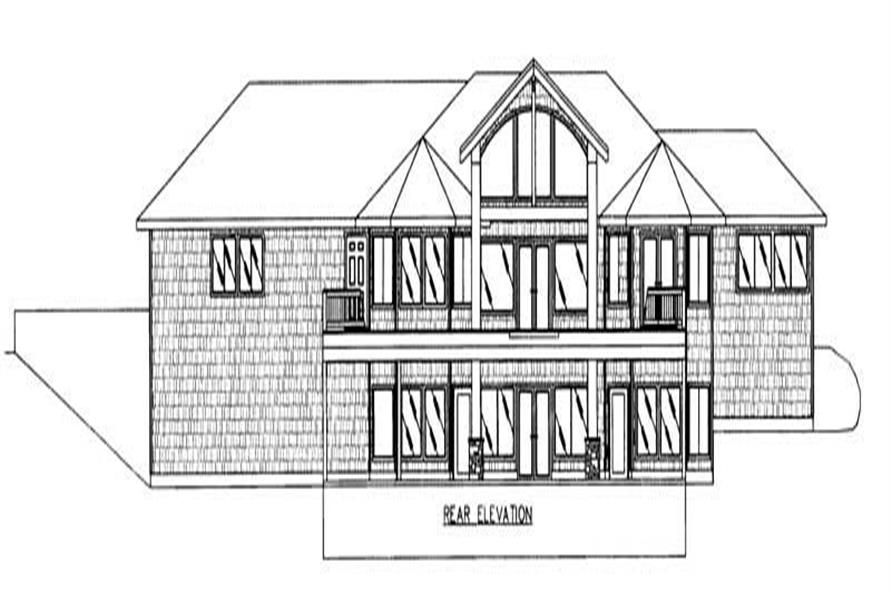 Home Plan Rear Elevation of this 2-Bedroom,3899 Sq Ft Plan -132-1363