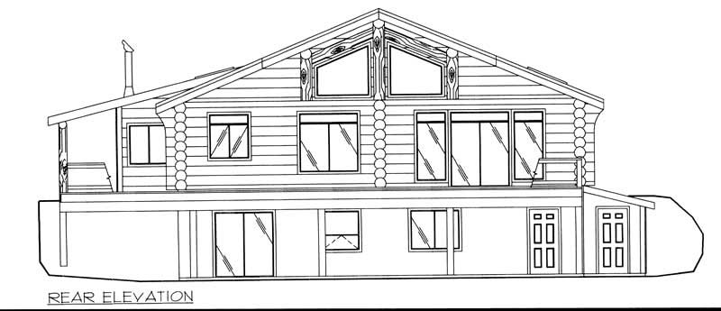 Home Plan Rear Elevation of this 2-Bedroom,2875 Sq Ft Plan -132-1367