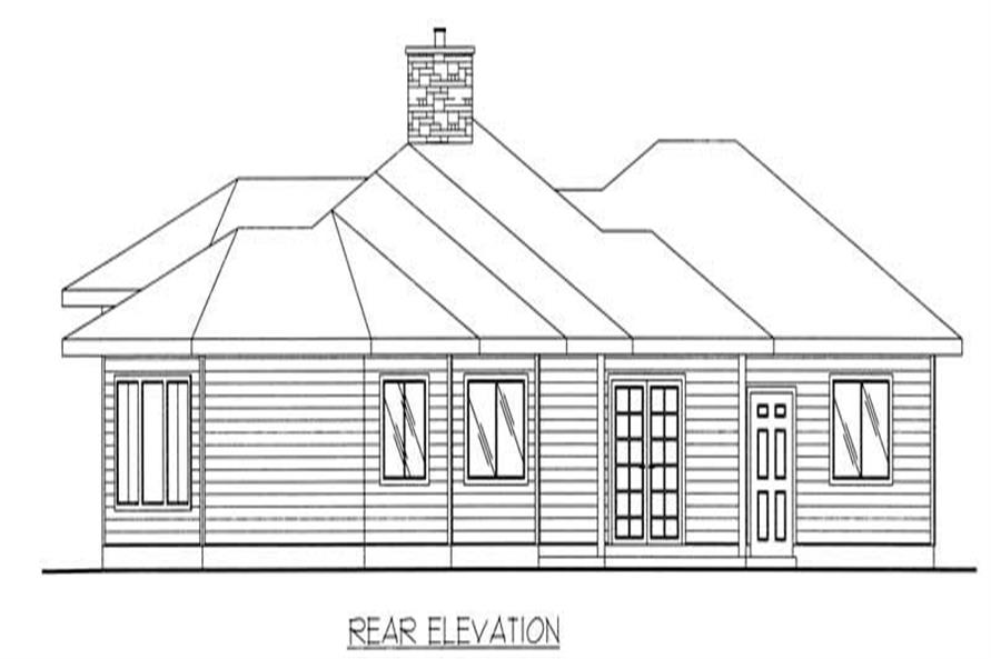 Home Plan Rear Elevation of this 3-Bedroom,2075 Sq Ft Plan -132-1374