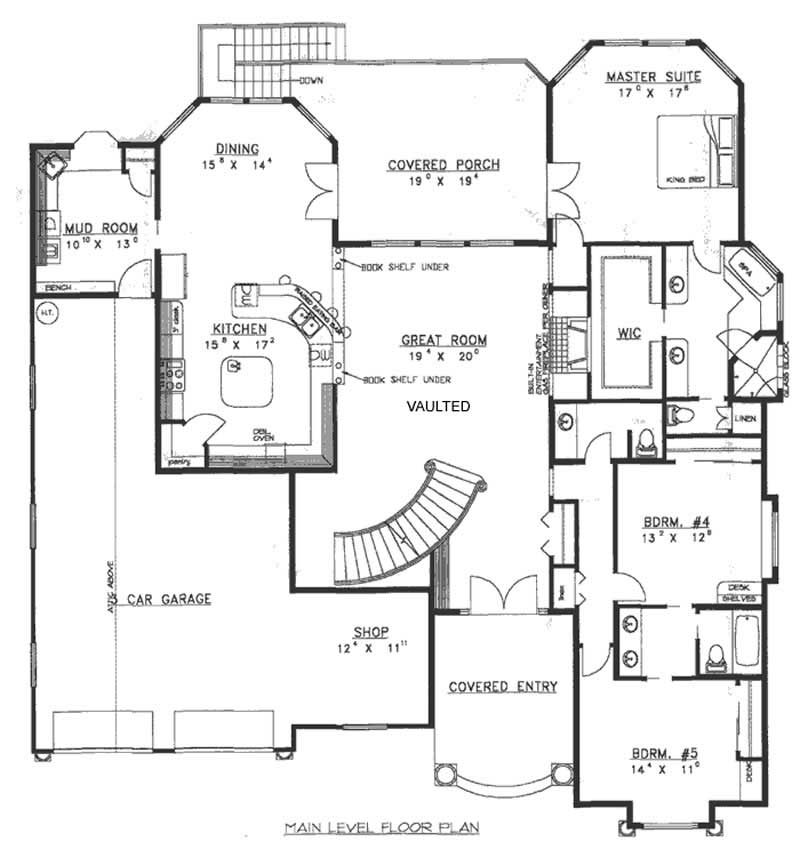 Floor Plan First Story of Contemporary Plan #132-1375