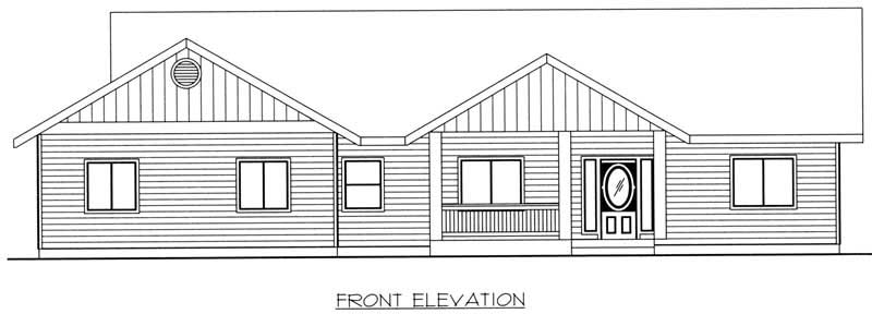 Home Plan Front Elevation of this 4-Bedroom,1898 Sq Ft Plan -132-1376
