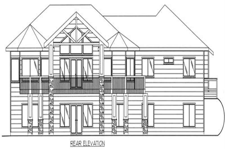 Home Plan Rear Elevation of this 3-Bedroom,2709 Sq Ft Plan -132-1378