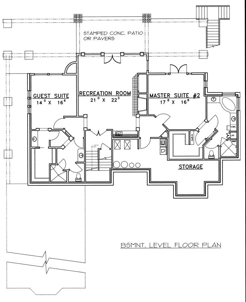 Floor Plan Basement of Plan #132-1381