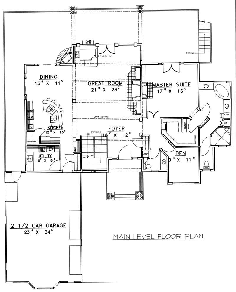 Floor Plan First Story of Plan #132-1381
