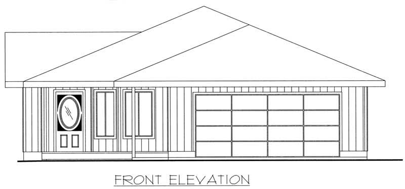Home Plan Front Elevation of this 2-Bedroom,1562 Sq Ft Plan -132-1388