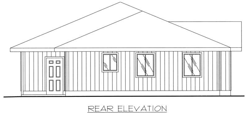 Home Plan Rear Elevation of this 2-Bedroom,1562 Sq Ft Plan -132-1388
