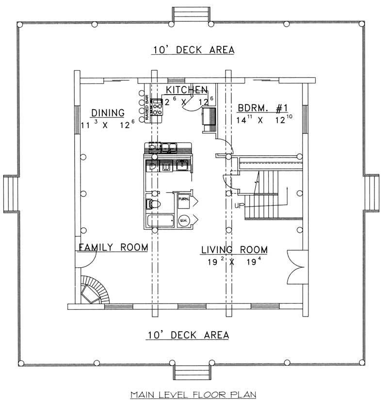 Floor Plan First Story of Country Plan #132-1397