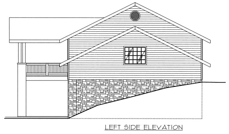 Home Plan Left Elevation of this 3-Bedroom,3164 Sq Ft Plan -132-1402