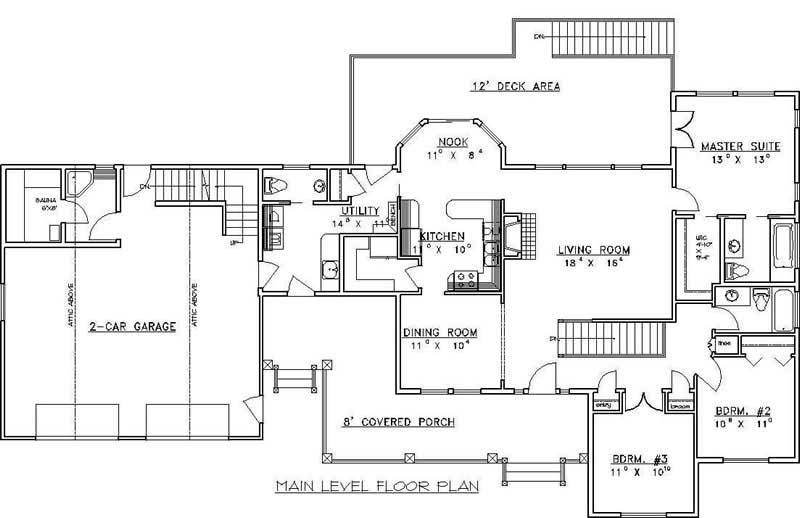 Floor Plan First Story of Country Plan #132-1404