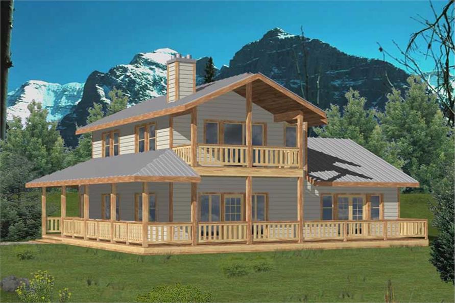 Front Elevation of this Vacation Homes House (#132-1405) at The Plan Collection.