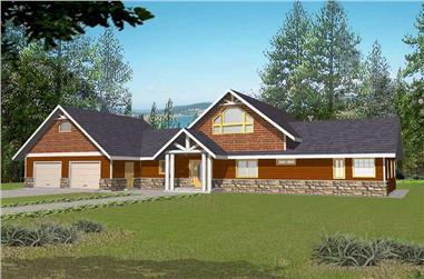 2-Bedroom, 2177 Sq Ft Country House Plan - 132-1408 - Front Exterior