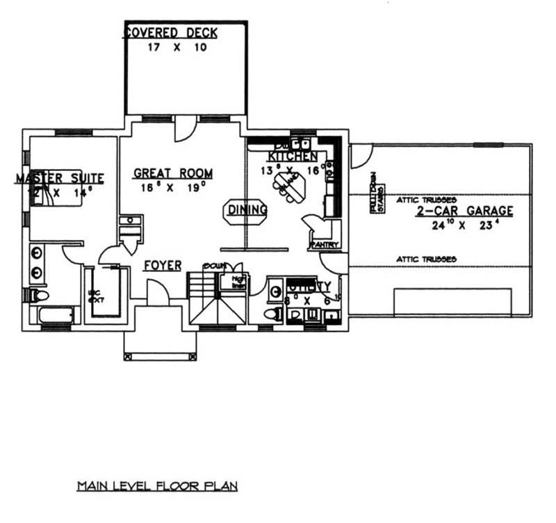 Floor Plan First Story of Craftsman Plan #132-1411