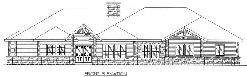 Home Plan Front Elevation of this 4-Bedroom,2660 Sq Ft Plan -132-1416