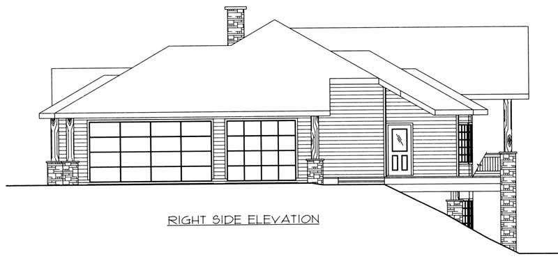 Home Plan Right Elevation of this 4-Bedroom,2660 Sq Ft Plan -132-1416