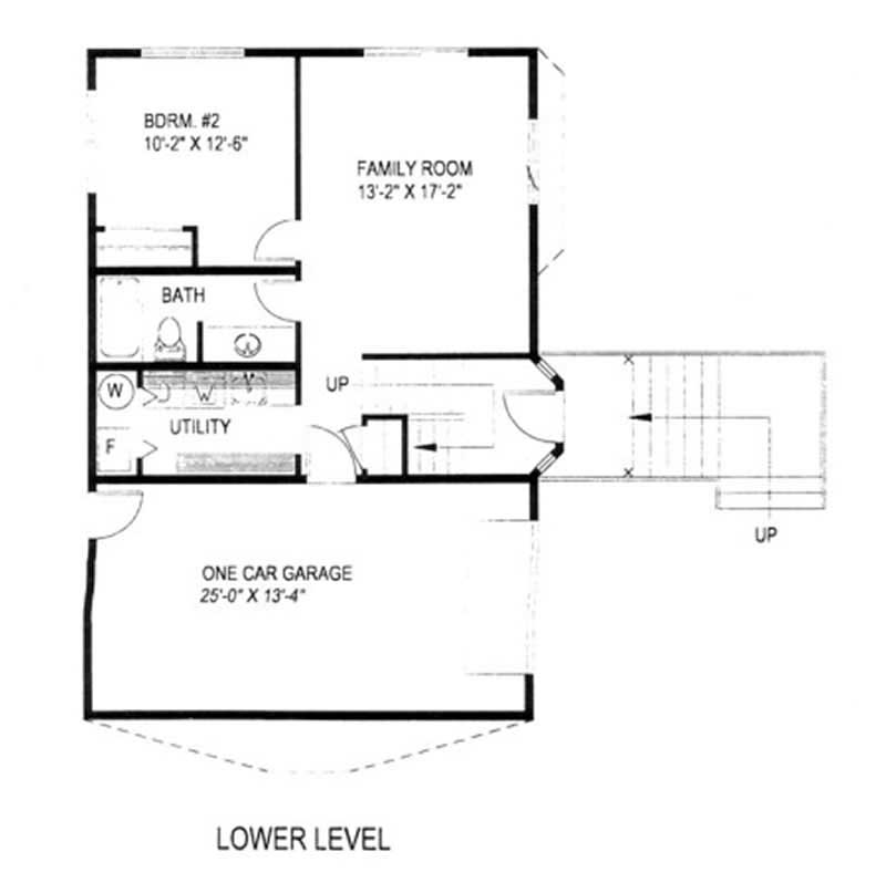 Floor Plan Basement of Coastal Plan #132-1417