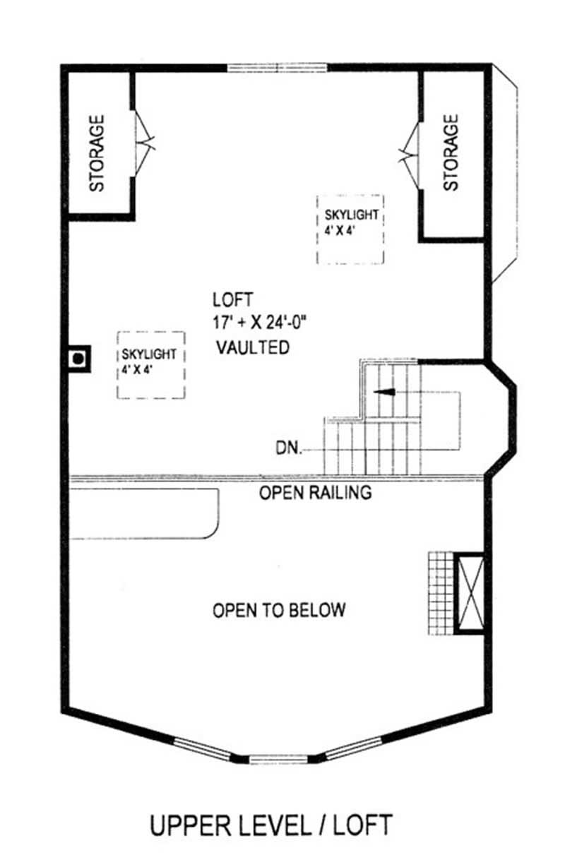 Floor Plan Second Story of Coastal Plan #132-1417