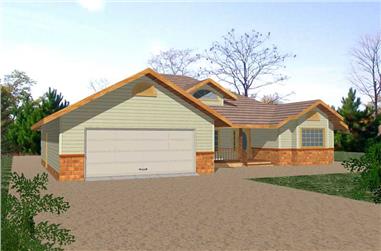 3-Bedroom, 1605 Sq Ft Contemporary Home Plan - 132-1419 - Main Exterior