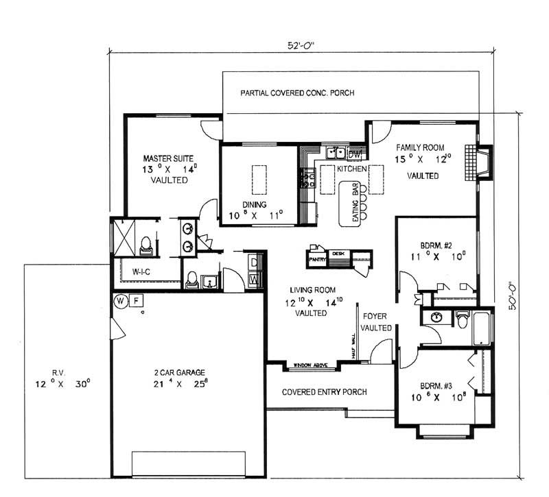 Floor Plan First Story of Contemporary Plan #132-1419