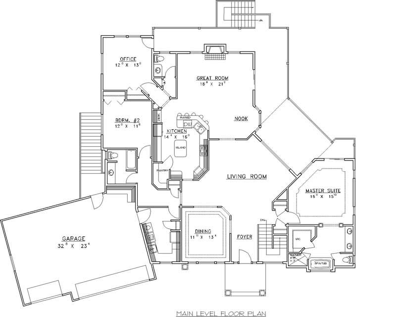 Floor Plan First Story of Contemporary Plan #132-1424