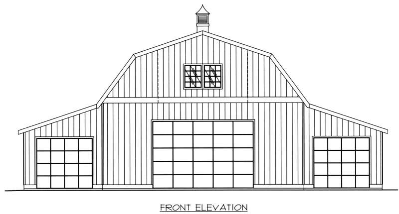 Home Plan Front Elevation of this 1-Bedroom,1800 Sq Ft Plan -132-1432
