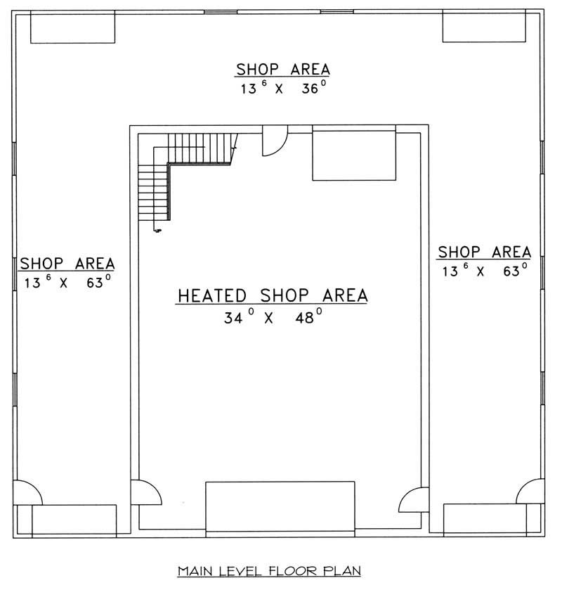Floor Plan First Story of Garage Plan #132-1432