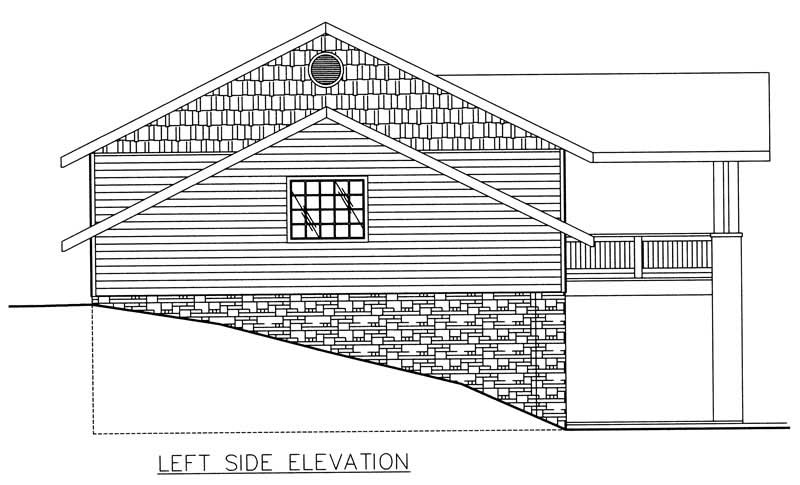 Home Plan Left Elevation of this 3-Bedroom,3164 Sq Ft Plan -132-1437