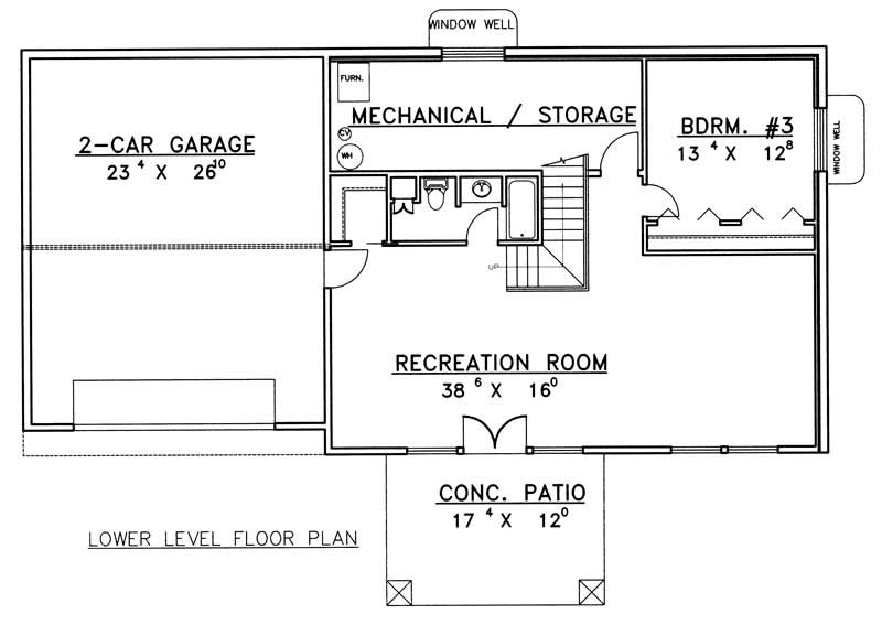 Basement of Rustic Plan #132-1437