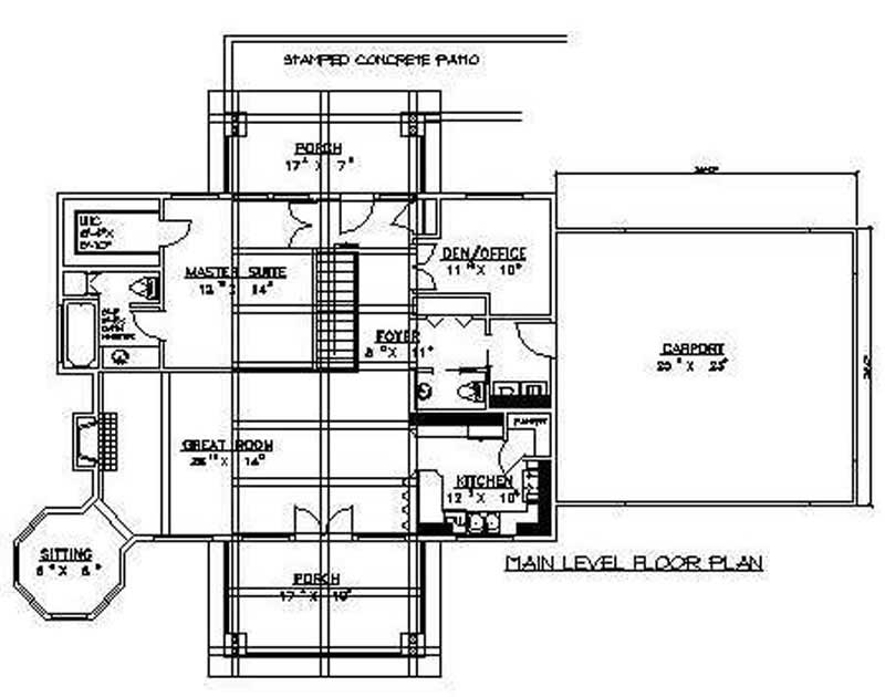 Floor Plan First Story of Country Plan #132-1439