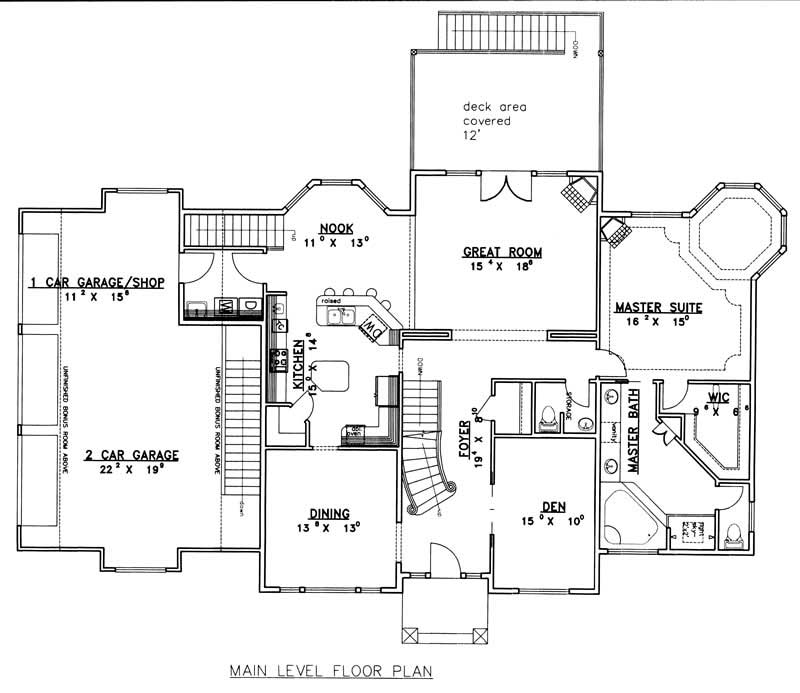 Floor Plan First Story of European Plan #132-1440