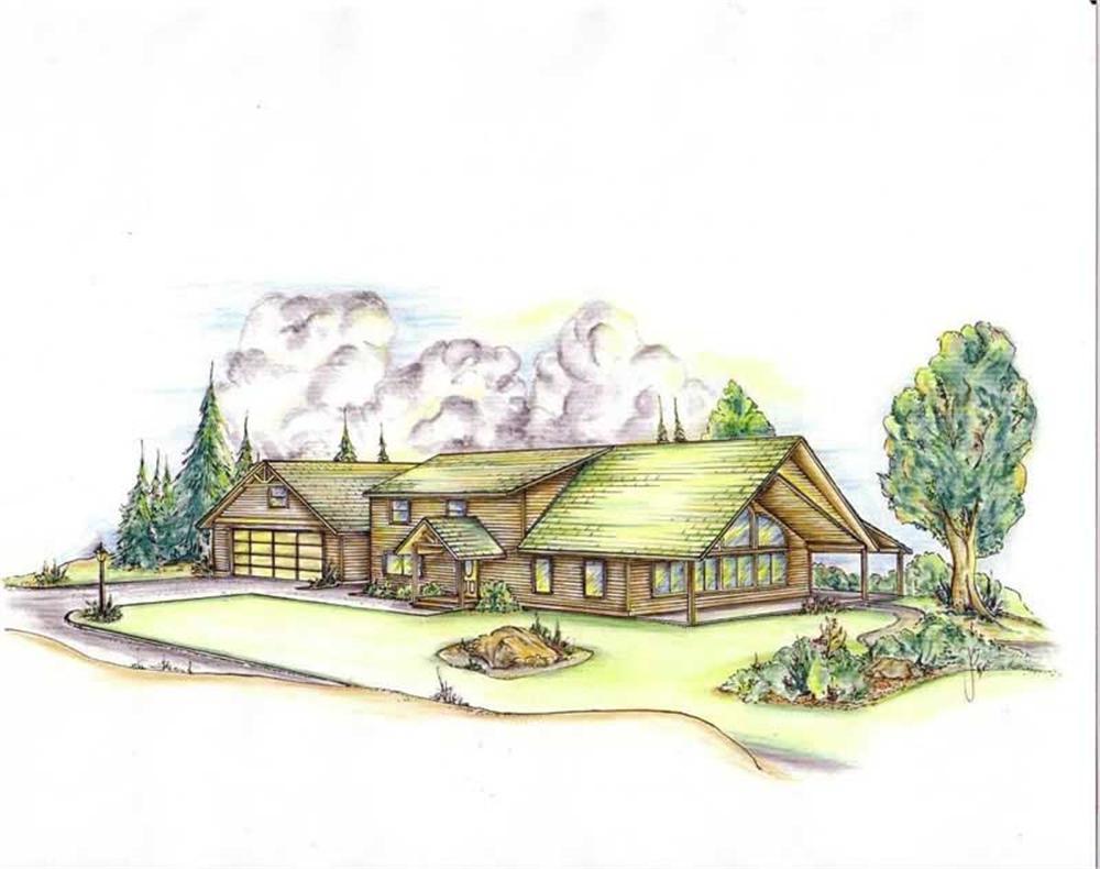 Front Elevation of this Vacation Homes House (#132-1441) at The Plan Collection.